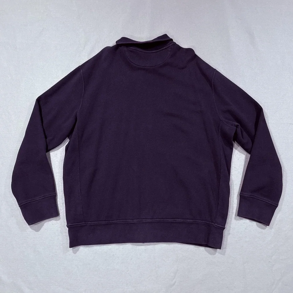 Polo Ralph‎ Lauren Sweater Men 2XL Purple Mock Neck Full Zip Fleece Pony Logo